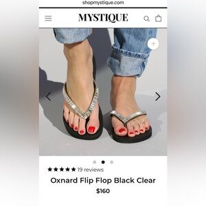 NWOT Mystique Oxnard Rhinestone Flip Flops Size 5 - 6